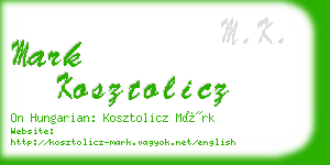mark kosztolicz business card